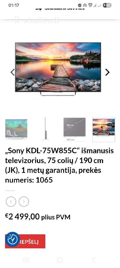 Sony Kdl75w855c Smart Wi-fi - nuotraukos Nr. 8