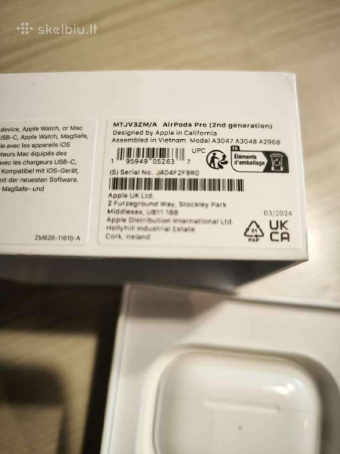 Apple Airpods Pro 2 pakrovimo dėžutė - nuotraukos Nr. 3