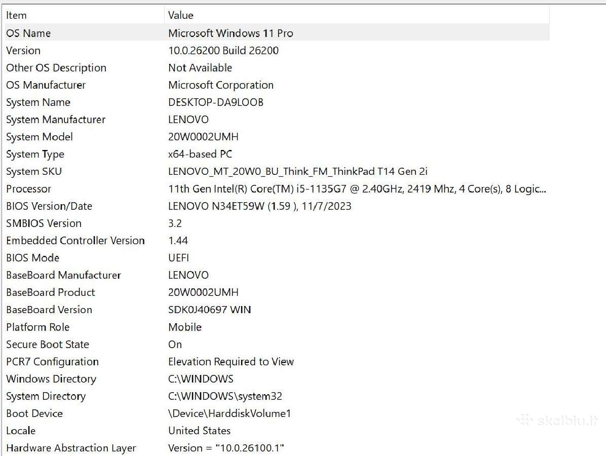 Thinkpad T14 11th Gen i5-1135g7 - nuotraukos Nr. 6
