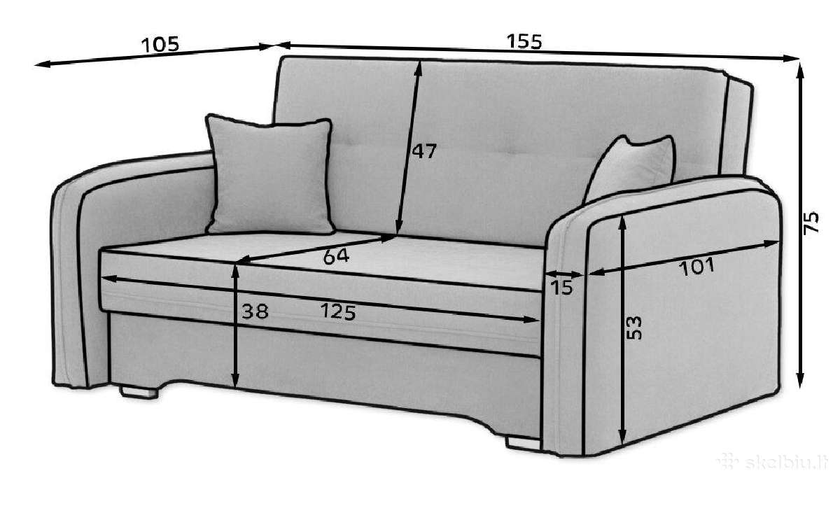 Parduodama kompaktiska vieta taupanti sofa-lova - nuotraukos Nr. 6