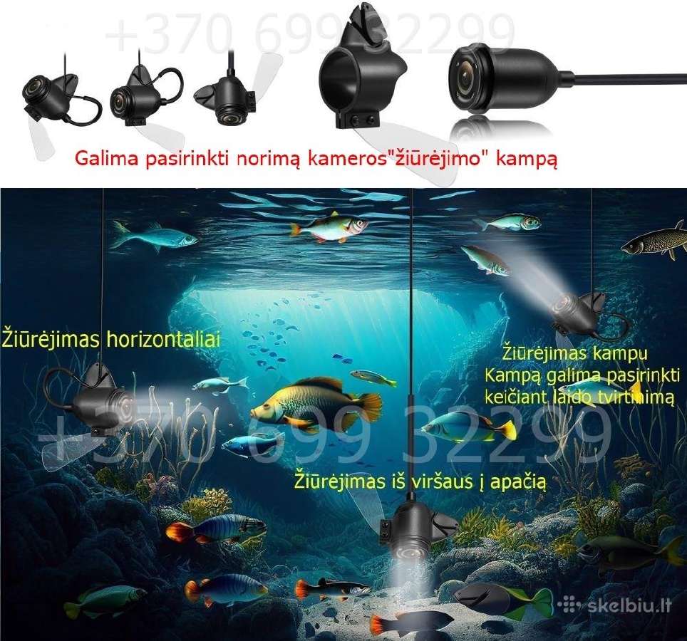 Povandeninė kamera sukama 360 laipsnių 9 colių - nuotraukos Nr. 17