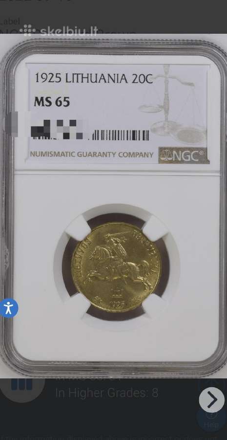 1925 m. 20 centų - nuotraukos Nr. 5