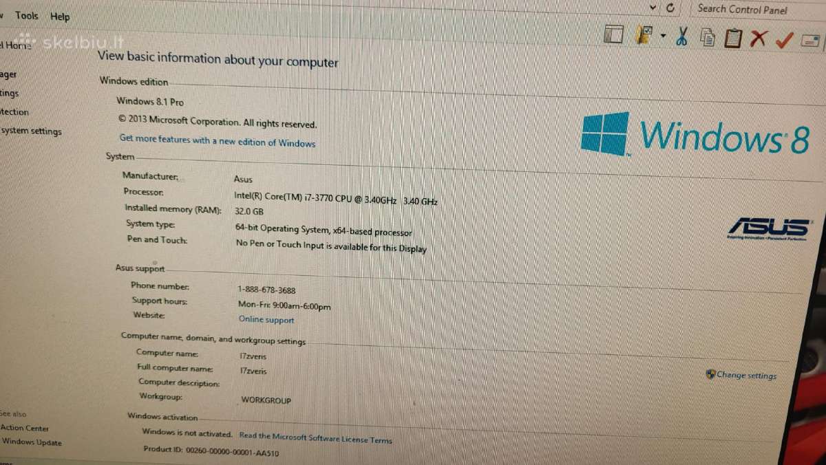 Stacionarus kompiiteris i7, 32gb, SSD - nuotraukos Nr. 3