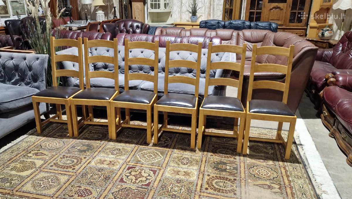 Medinis stalas su 6 kėdėmis - nuotraukos Nr. 6