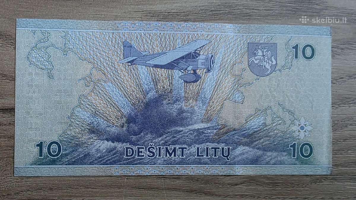 1997 metų 10 litų Unc Aaf serija - nuotraukos Nr. 2