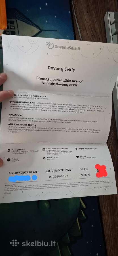 360 arena dovanų čekis. - nuotraukos Nr. 2