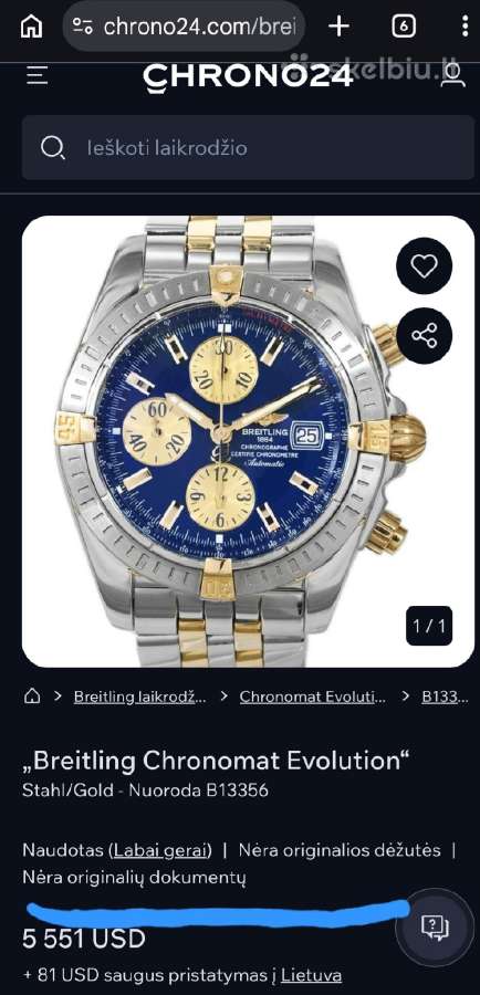 Breitling B13356 gold - nuotraukos Nr. 6