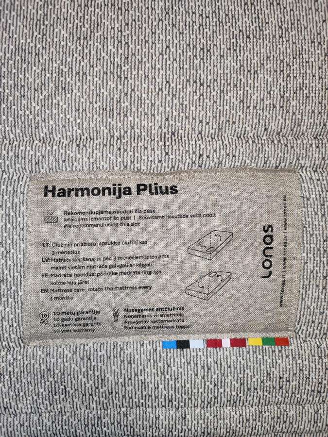 Lono Harmonija Plius čiužinys 160x200 - nuotraukos Nr. 2