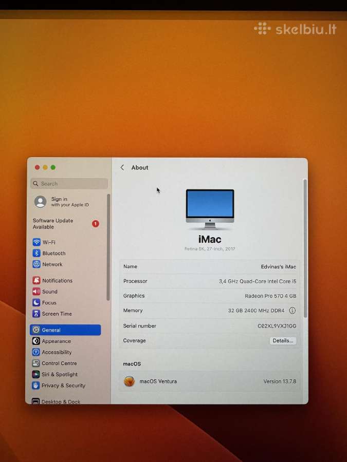 iMac Retina 5k, 27 colių, 2017m - nuotraukos Nr. 11