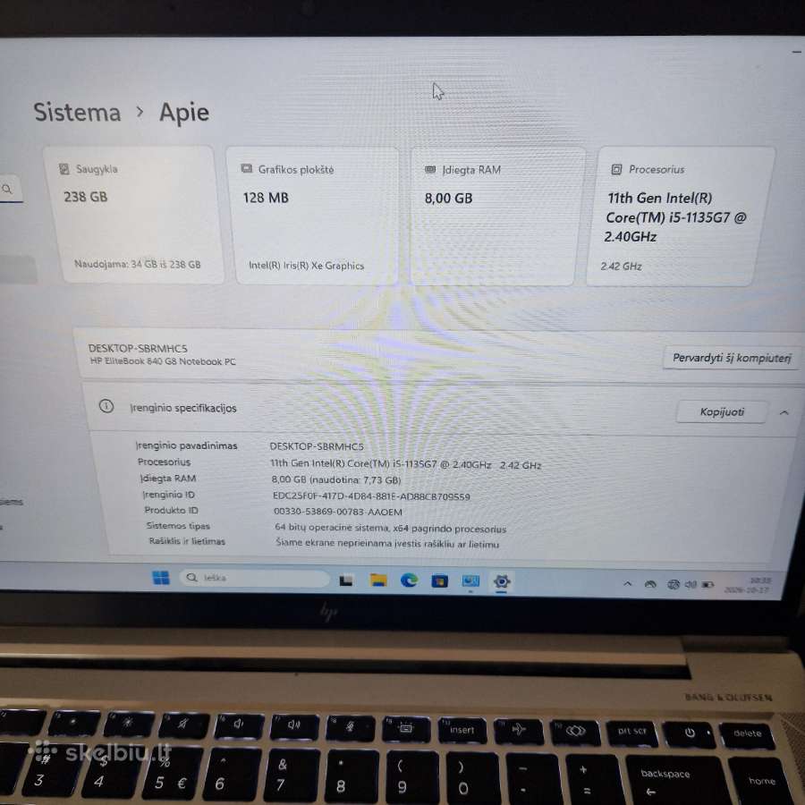Hp elitebook 840 G8 - nuotraukos Nr. 2