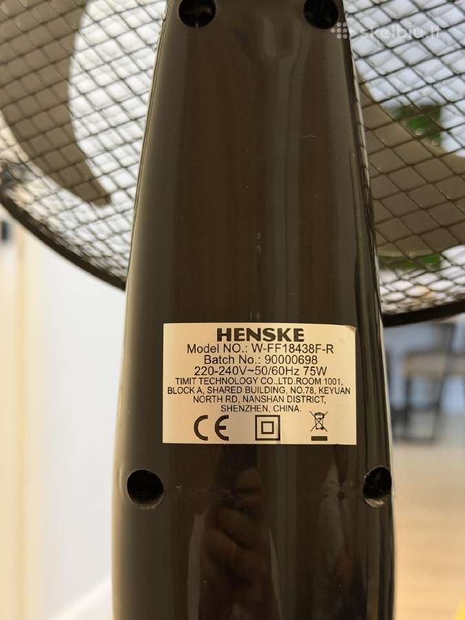 Elektrinis ventiliatorius Henske - nuotraukos Nr. 3