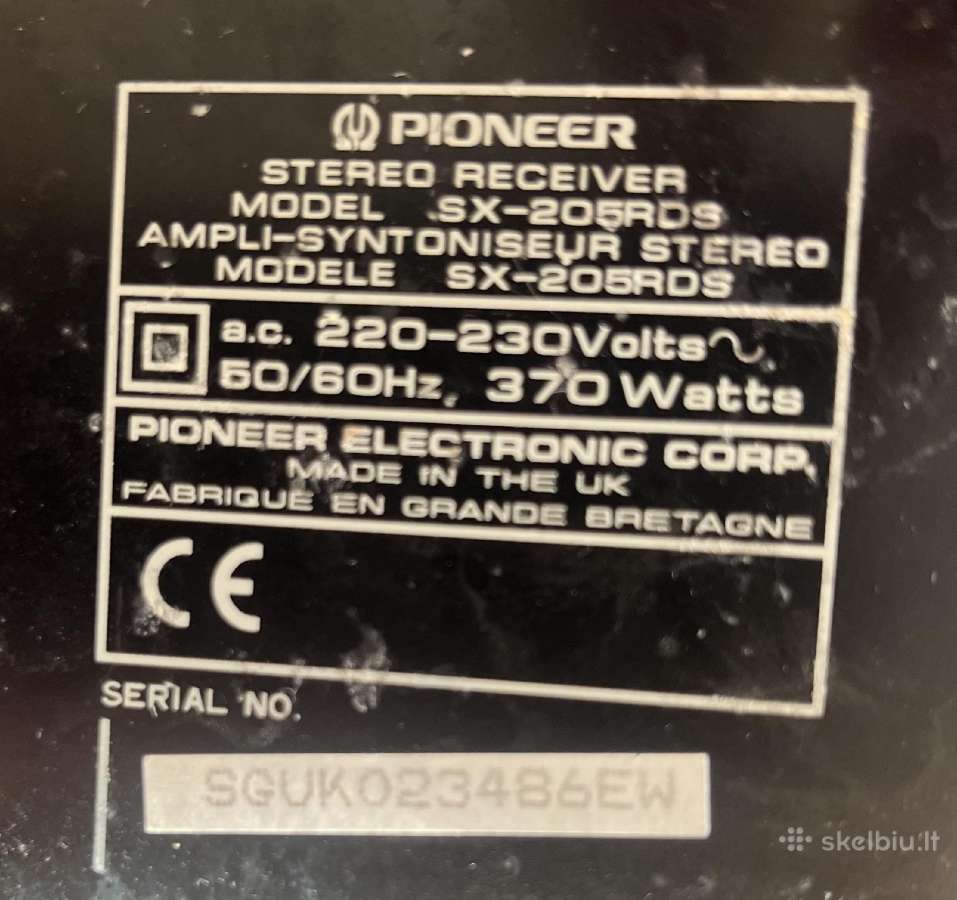 Pioneer Sx-205rds - nuotraukos Nr. 2