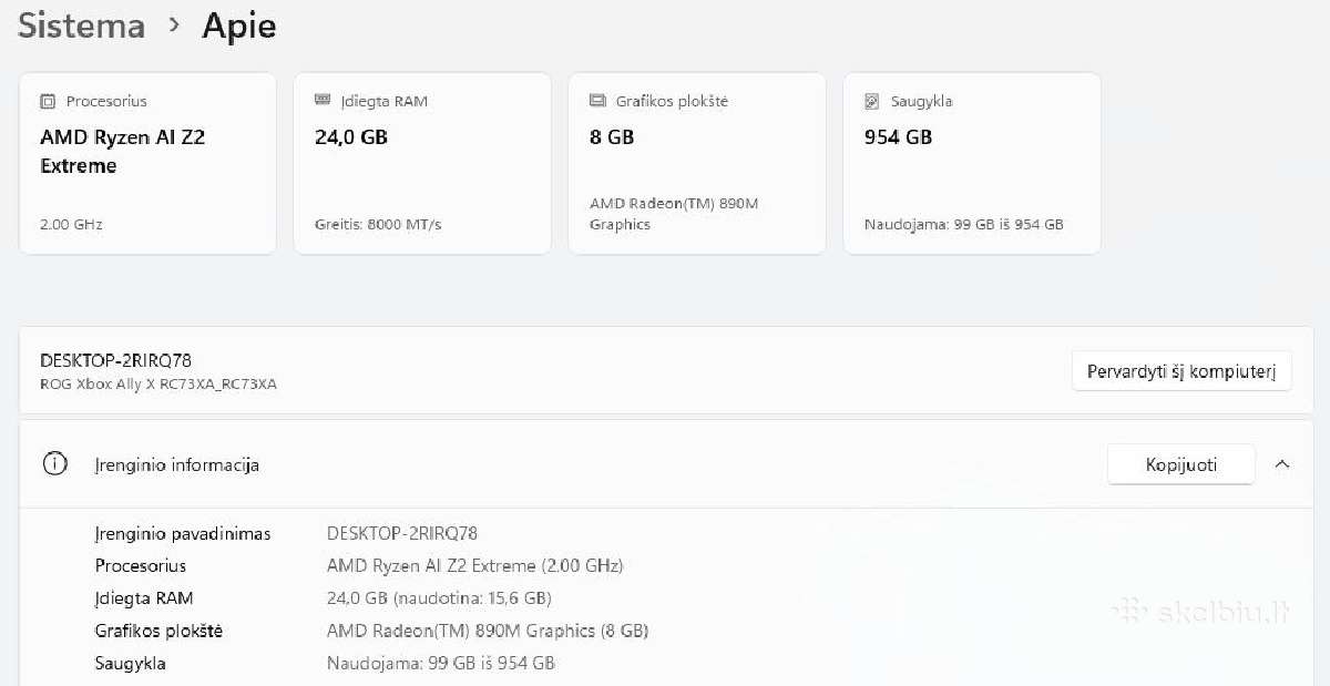 Asus Rog Xbox Ally X (24gb RAM / 1tb) - nuotraukos Nr. 7