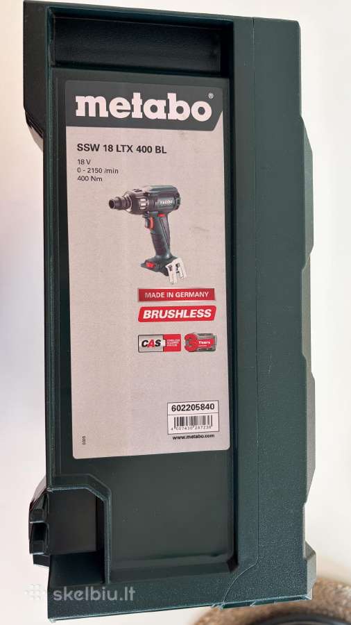 Veržliasukis Metabo Ssw 18 Ltx 400 Bl (400nm) - nuotraukos Nr. 4