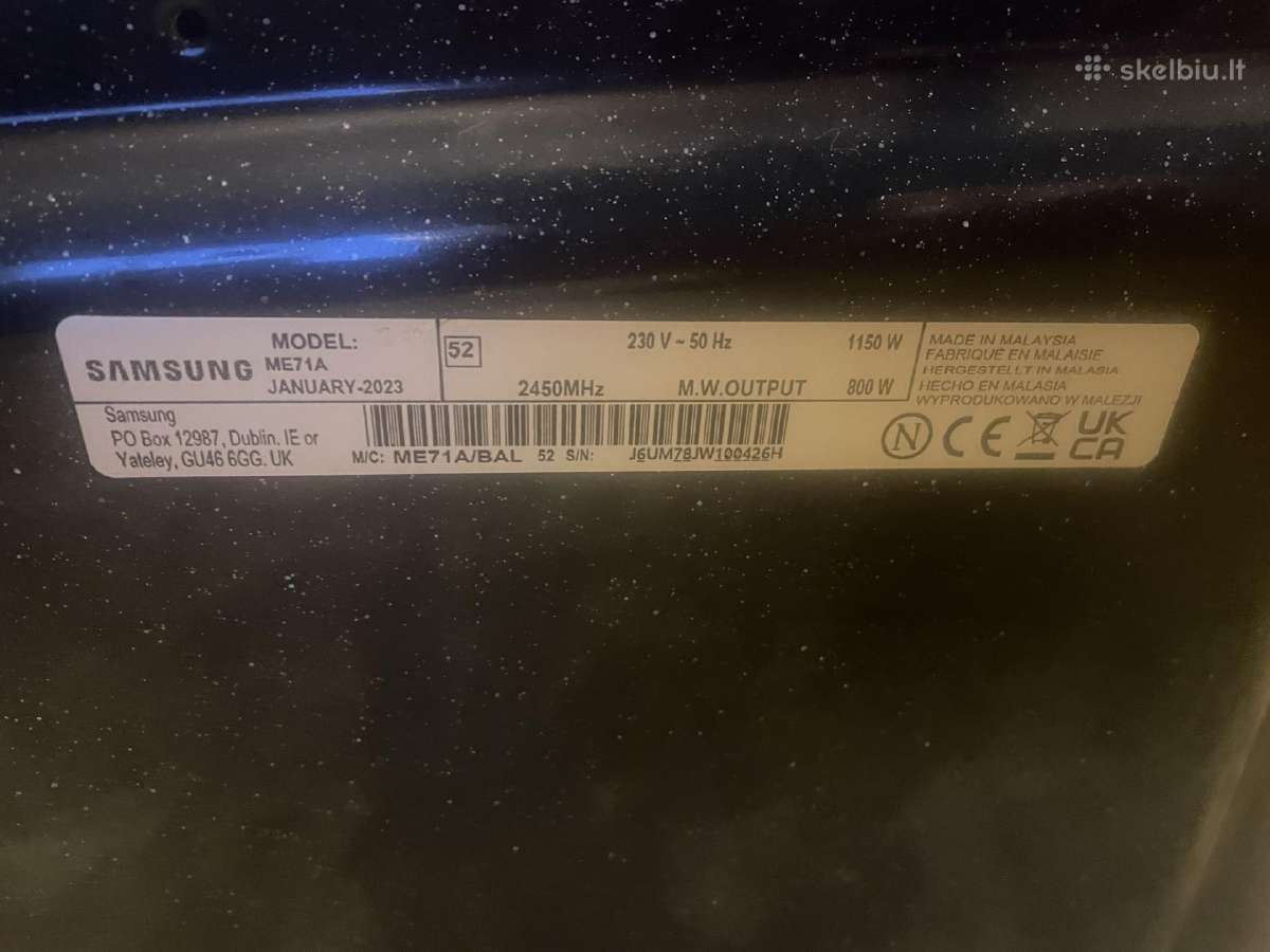 Mikrobangų krosnelė Samsung Me 71a - nuotraukos Nr. 2