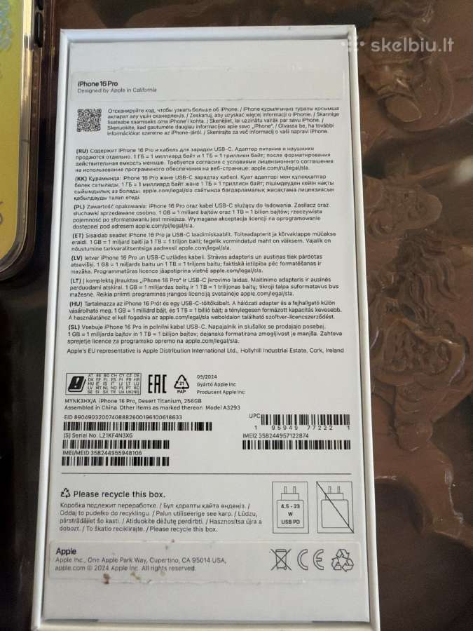 Iphine 16 pro Desert Titanium 256 GB - nuotraukos Nr. 4