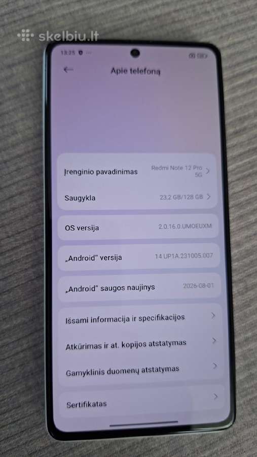 Xiaomi Redmi Note 12 Pro 5G 128gb - nuotraukos Nr. 2