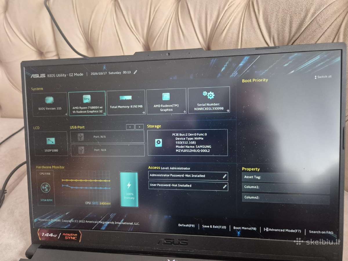 Asus Tuf Gaming A17ryzen 7 6800h Rtx 3050 - nuotraukos Nr. 6