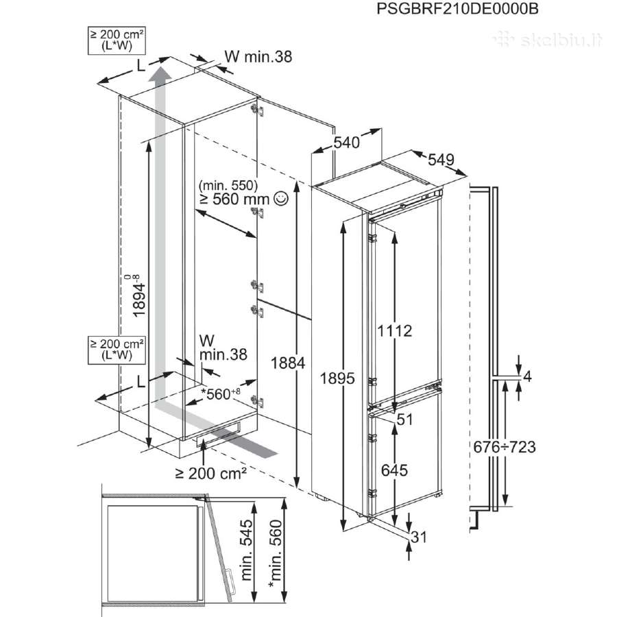 Aukštas montuojamas šaldytuvas Electrolux Enp7md19 - nuotraukos Nr. 3