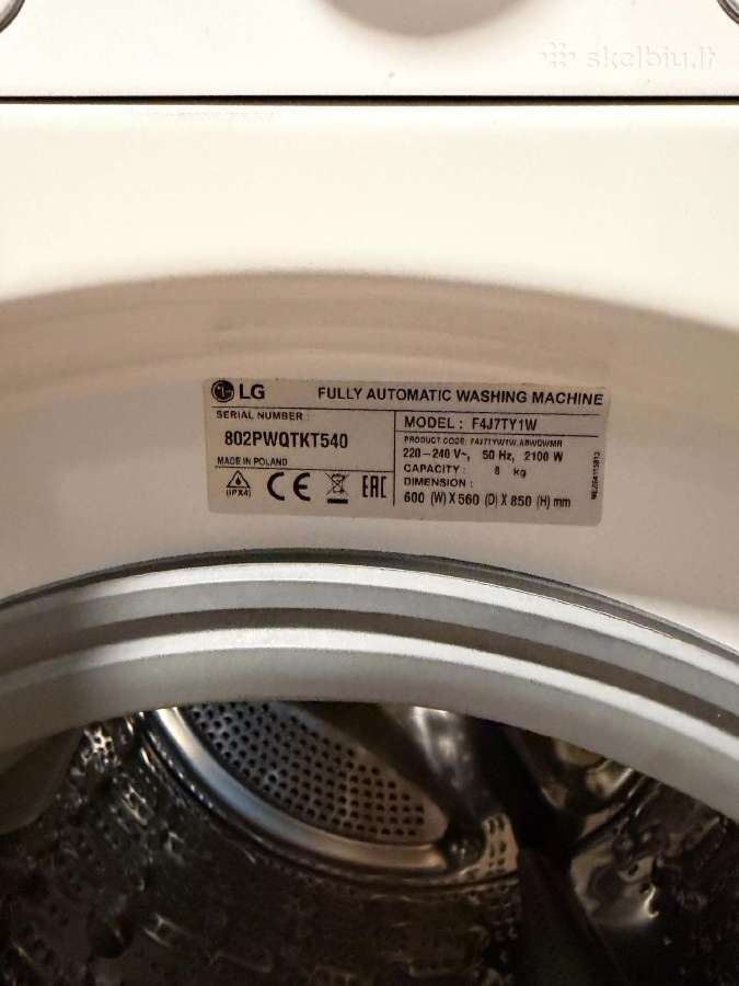 LG skalbimo mašina, 8 kg su garų funkcija - nuotraukos Nr. 3