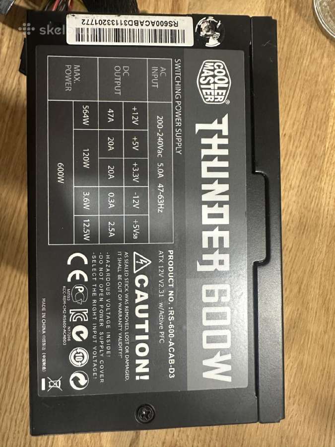 Kompiuterio dalių komplektas: Gtx 1060 6gb, 600w - nuotraukos Nr. 2