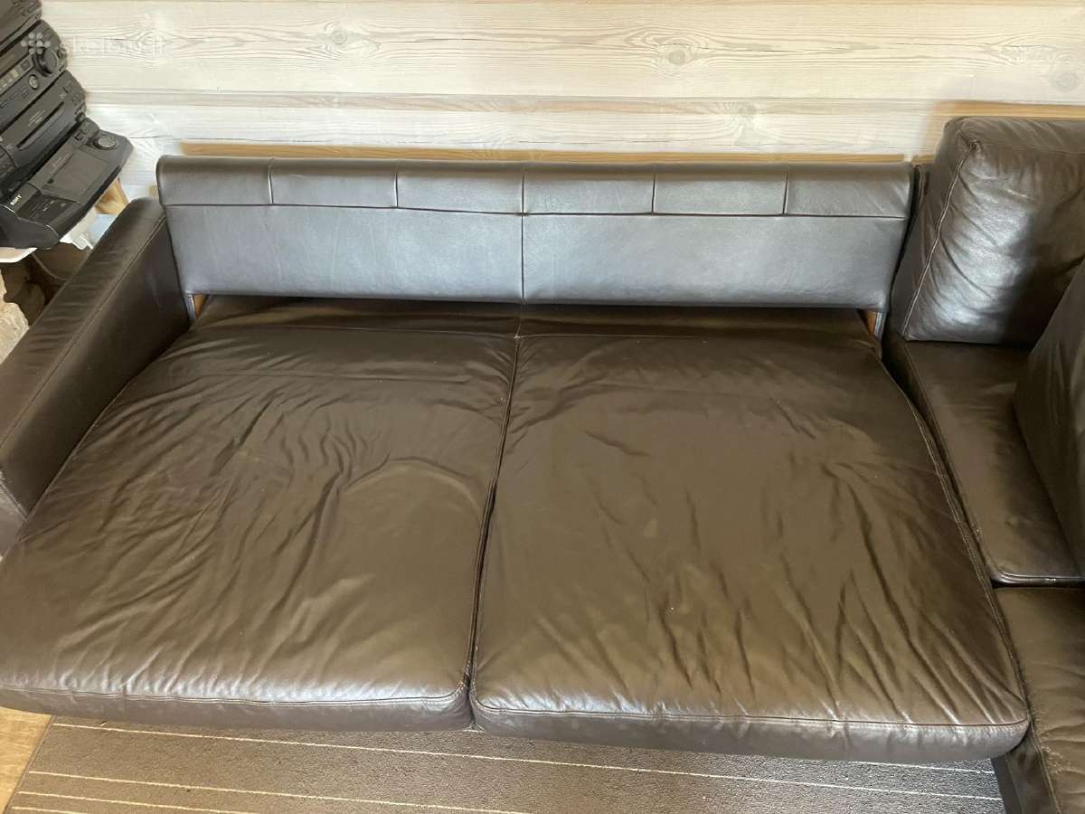 Odinė kampinė sofa su miegama funkcija - nuotraukos Nr. 3