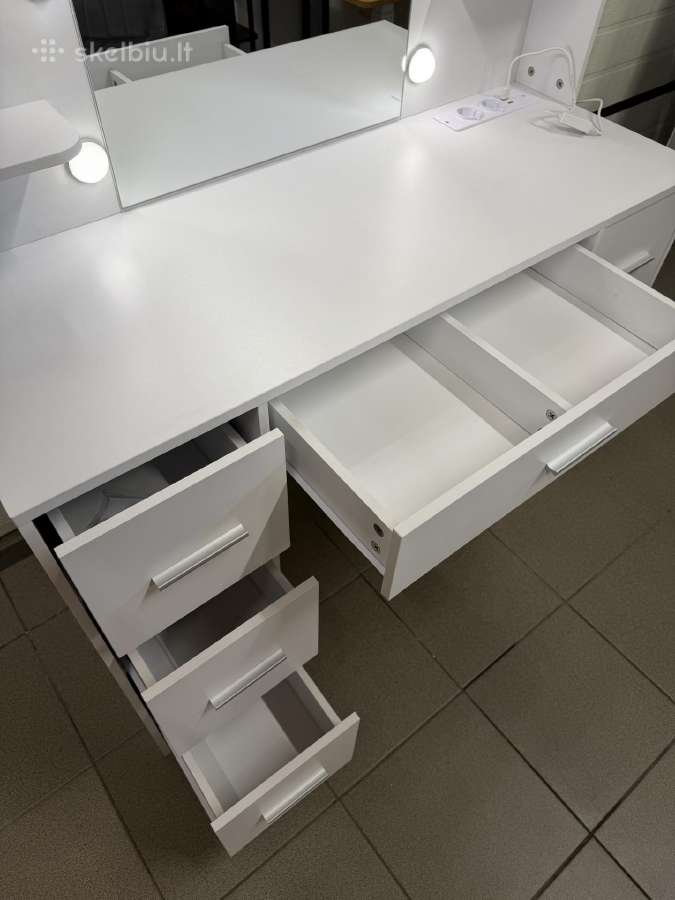 Kosmetinis makiažo staliukas su LED veidrodžiu - nuotraukos Nr. 6