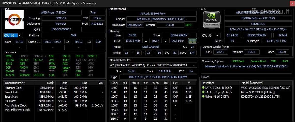 Komplektas R7 Rtx5070 32ram 1.5tb - nuotraukos Nr. 3