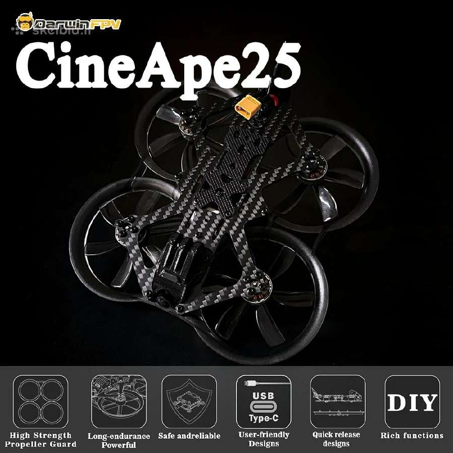 Nauji dronai Darwinfpv Cineape 25 Cinewhoop - nuotraukos Nr. 14
