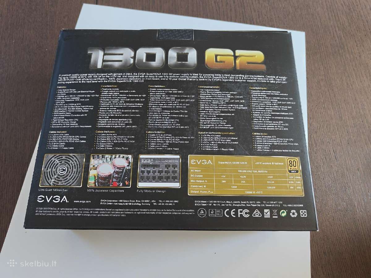 Evga Supernova 1300 G2 1300w 80+ Gold Fully - nuotraukos Nr. 5