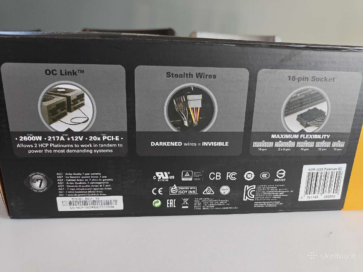Antec Hcp Platinum 1300w 80+ Platinum Pilnai - nuotraukos Nr. 9