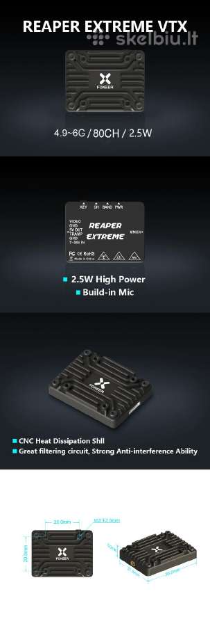 Nauji Foxeer Reaper Extreme V3 5.8ghz 2.5w Vtx - nuotraukos Nr. 4