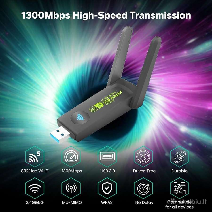 Parduodu Usb „wi-fi“ adapterius Ac1300 – 20 € - nuotraukos Nr. 2