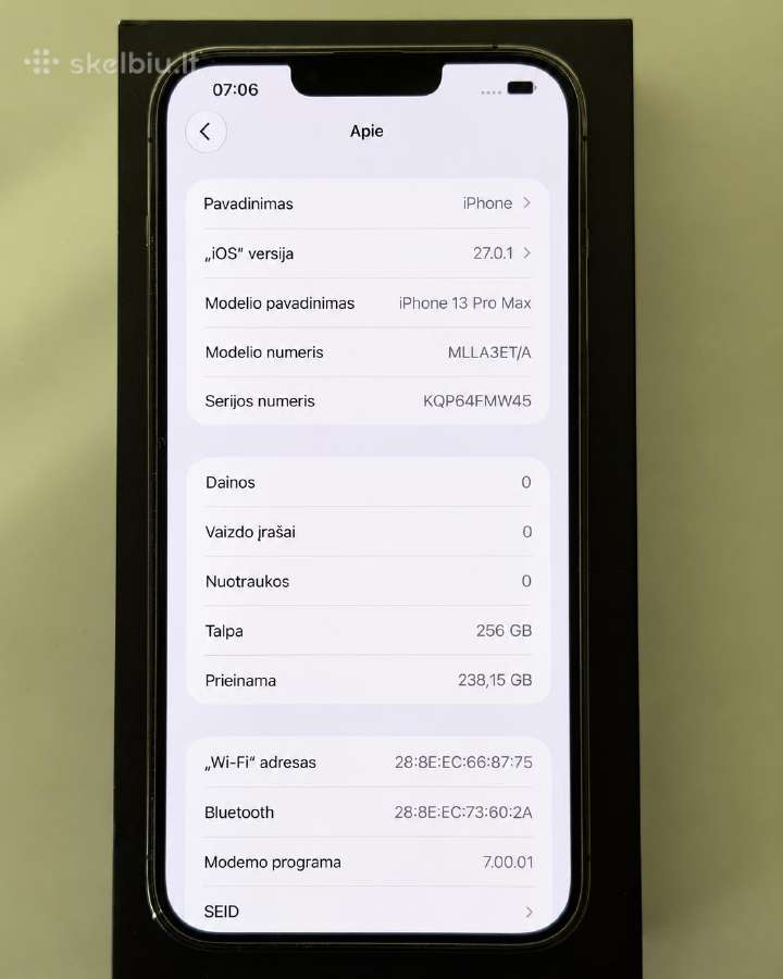 iPhone 13 Pro Max 256gb Graphite (+apple watch) - nuotraukos Nr. 12