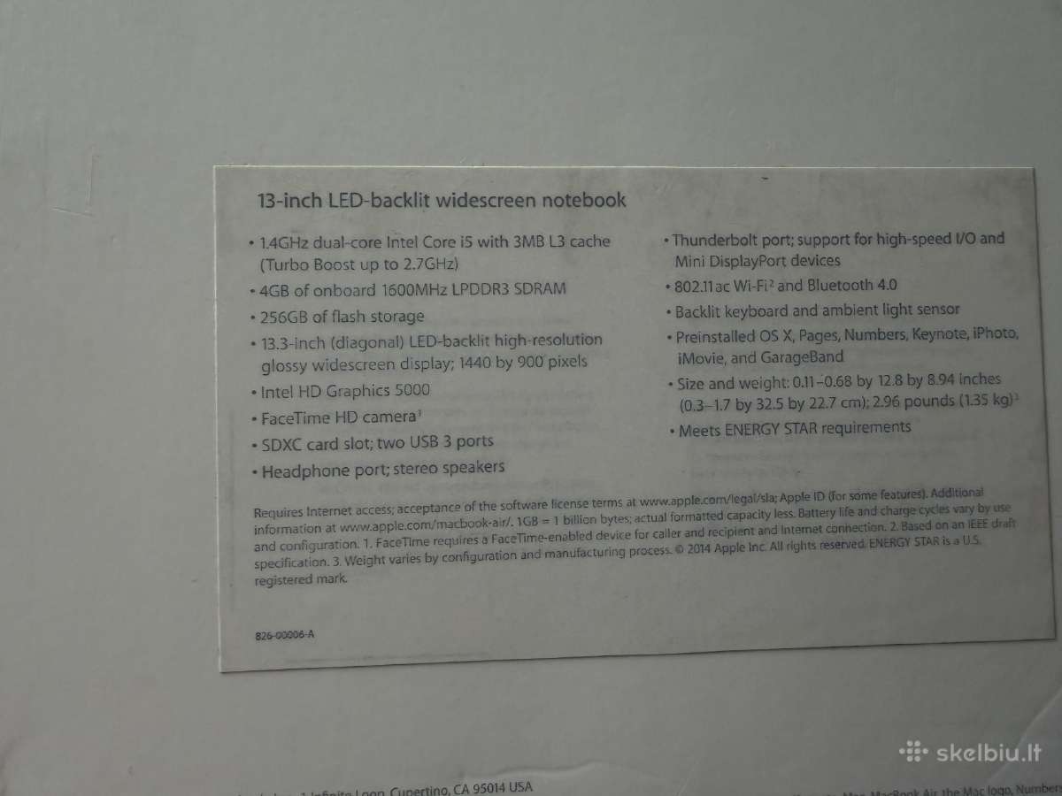 MacBook air 2014 - nuotraukos Nr. 5