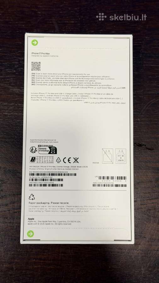 Apple iPhone 17 Pro Max 256gb Cosmic Orange - nuotraukos Nr. 2