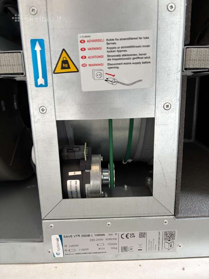 Systemair Save Vtr 250 Rotacinis Rekuperatorius - nuotraukos Nr. 3