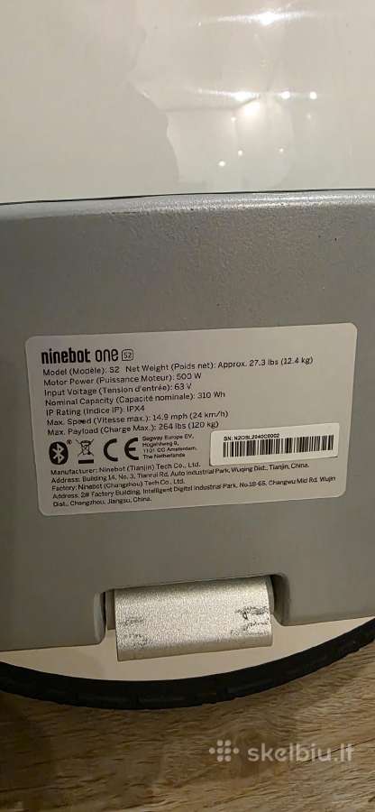 Elektrinis vienaratis Ninebot one s2 - nuotraukos Nr. 5