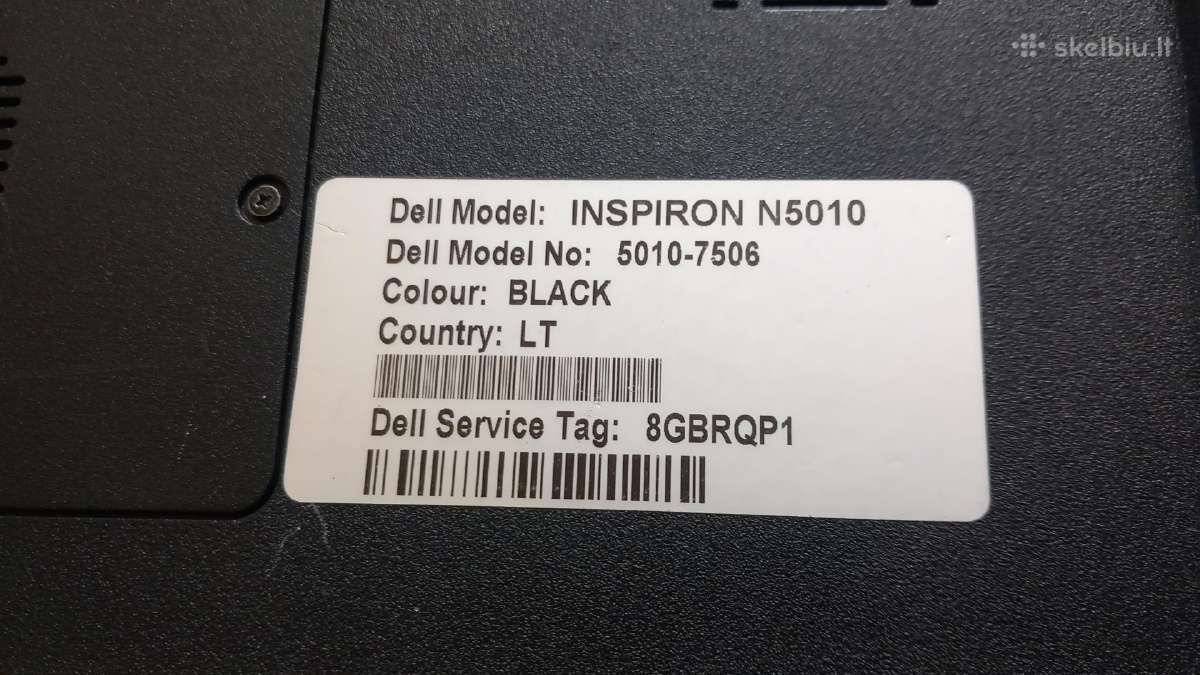Dell Inspiron N5010 Laptopas - nuotraukos Nr. 5