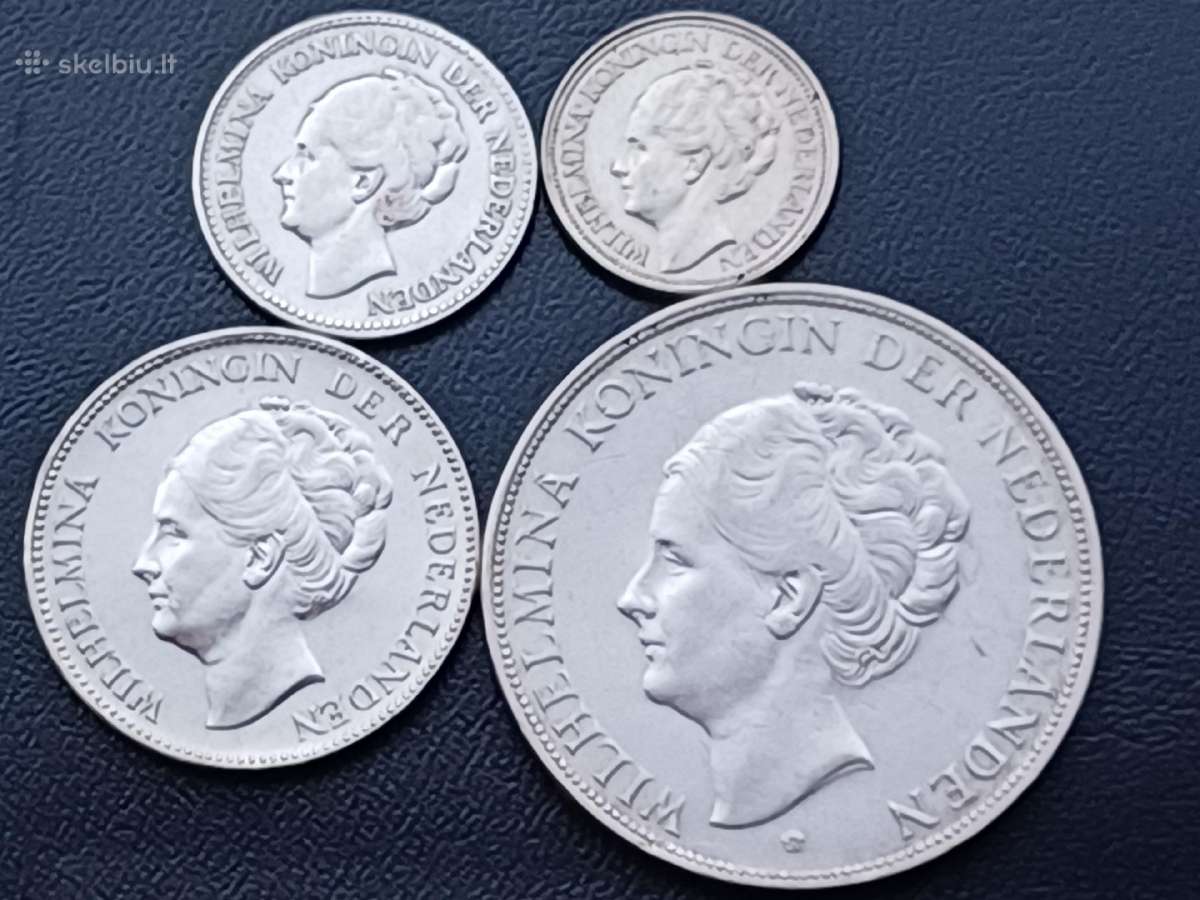 Guldenai Nyderlandai 1929 - 41m. Sidabras - nuotraukos Nr. 2
