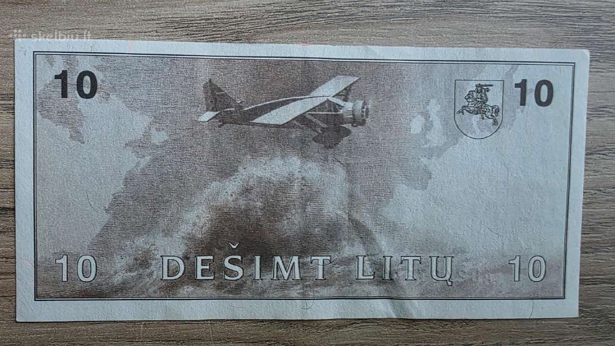 1991 metų 10 litų S.girėnas Ab serija - nuotraukos Nr. 2