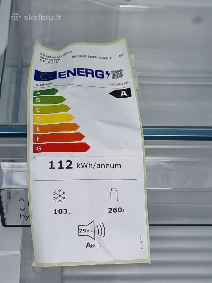 Naujas Siemens Kg39n2iag, A klasės+ garantija - nuotraukos Nr. 10