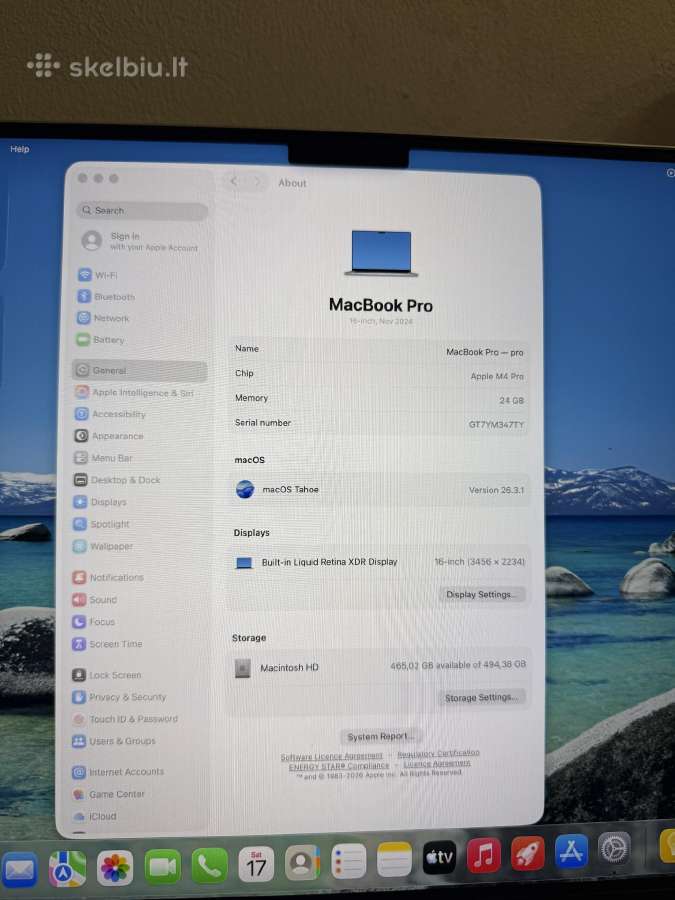 MacBook pro m4 pro 16 24gb 512 100%BH - nuotraukos Nr. 2