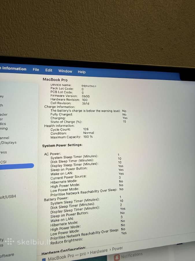 MacBook pro m4 pro 16 24gb 512 100%BH - nuotraukos Nr. 3