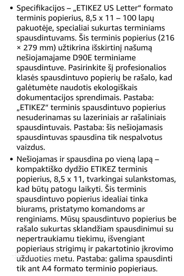 D90e terminis spausdintuvas - nuotraukos Nr. 4