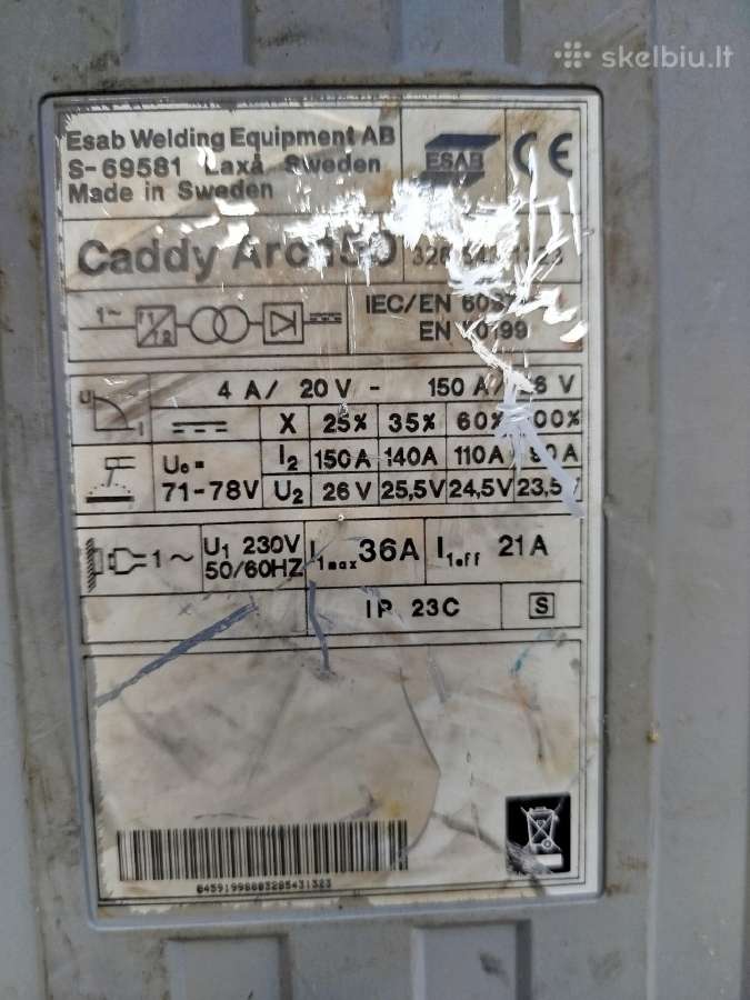 Esab Caddy Tig 150 suvirinimo aparatas - nuotraukos Nr. 3