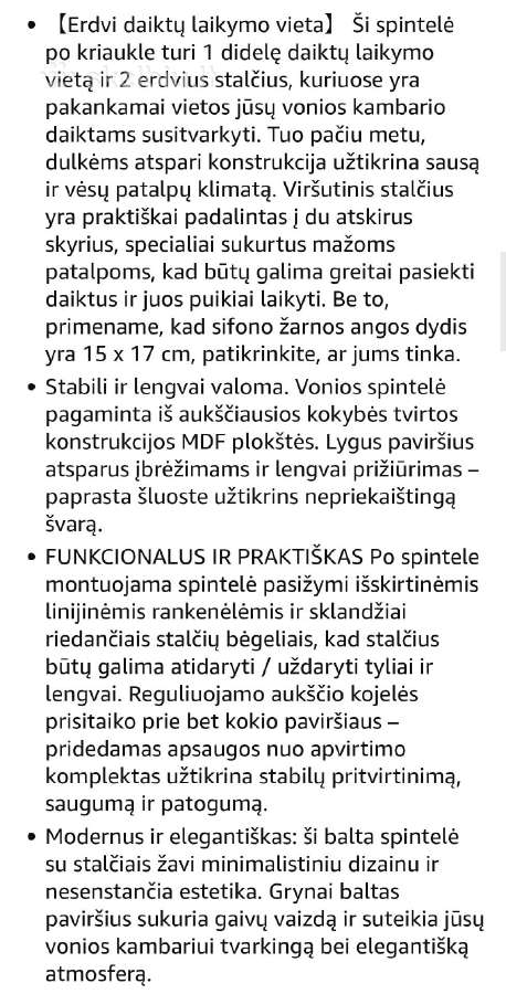 Vonios spintelė po kriaukle - nuotraukos Nr. 4