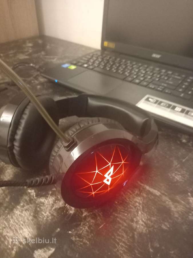 Geros būklės žaidimų ausinės su LED apšvietimu - nuotraukos Nr. 2