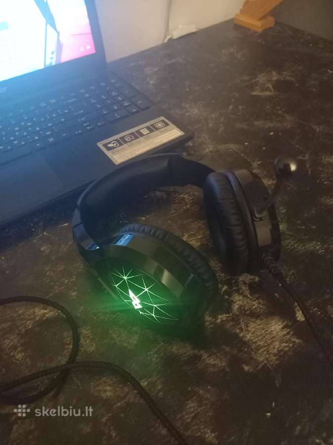 Geros būklės žaidimų ausinės su LED apšvietimu - nuotraukos Nr. 3