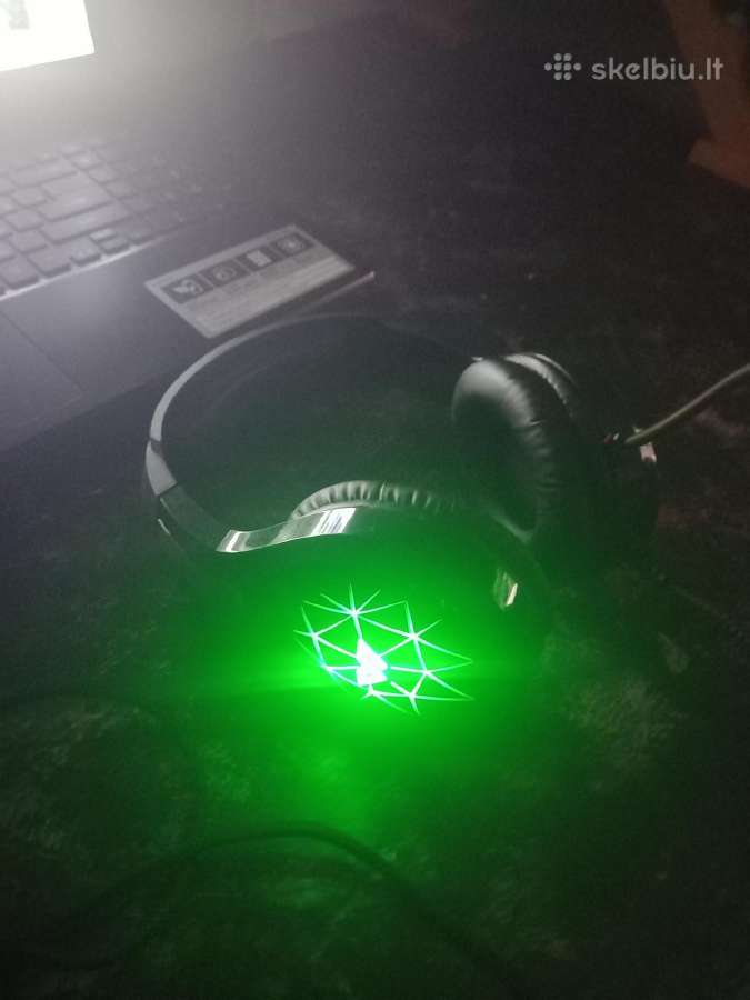 Geros būklės žaidimų ausinės su LED apšvietimu - nuotraukos Nr. 5